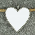 Pave Diamond White Enamel Pendant Valentine Gift Enamel Necklace 925 Silver. Pave Diamond White Enamel Pendant Valentine Gift Enamel Necklace 925 Silver.