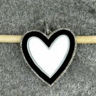 Pave Diamond Black Enamel Pendant Valentine Gift Enamel Necklace 925 Silver Ns1.