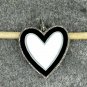Pave Diamond Black Enamel Pendant Valentine Gift Enamel Necklace 925 Silver Ns1.
