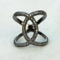 Handmade Crossover Pave Diamond Ring For Christmas Gift 925 Silver Diamond Ring.