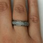 500$ Wedding Band Pave Diamond Ring 925 Silver Bands Christmas Jewelry Gifts.