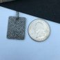 Pave Diamond Rectangle Pendant 925 Silver Diamond Tag Pendant Valentines Gift.
