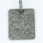 Pave Diamond Rectangle Pendant 925 Silver Diamond Tag Pendant Valentines Gift.