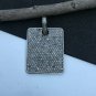 Pave Diamond Rectangle Pendant 925 Silver Diamond Tag Pendant Valentines Gift.