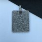 Pave Diamond Rectangle Pendant 925 Silver Diamond Tag Pendant Valentines Gift.