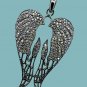 Pave Diamond Designer Wing Pendant 925 Silver Diamond Angel Wing Necklace Charm.
