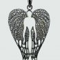 Pave Diamond Designer Wing Pendant 925 Silver Diamond Angel Wing Necklace Charm.