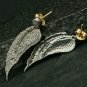 Pave Diamond Angel Wing Earring 925 Silver Wedding Day Diamond Earring Gift Set.