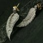 Pave Diamond Angel Wing Earring 925 Silver Wedding Day Diamond Earring Gift Set.
