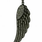 Pave Diamond Wing Charm Pendant 925 Silver Diamond Charm Pendant Present. Pave Diamond Wing Charm Pendant 925 Silver Diamond Charm Pendant Present.
