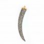 Pave Diamond Tiger Tooth Pendant 925 Silver Diamond Findings For Christmas Gift.
