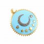 Diamond Moon Enamel Pendant 925 Silver Designer Diamond Crescent Moon Necklace.