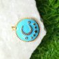 Diamond Moon Enamel Pendant 925 Silver Designer Diamond Crescent Moon Necklace.