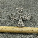 Pave Diamond Cross Ring 925 Silver Diamond Religious Ring Handmade Charm Gift. Pave Diamond Cross Ring 925 Silver Diamond Religious Ring Handmade Charm Gift.