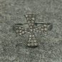 Pave Diamond Cross Ring 925 Silver Diamond Religious Ring Handmade Charm Gift.