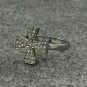 Pave Diamond Cross Ring 925 Silver Diamond Religious Ring Handmade Charm Gift.
