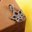 925 Sterling Silver Lotus Pendant Pave Diamond Lotus Charm Pendant Birthday Gift