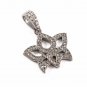 925 Sterling Silver Lotus Pendant Pave Diamond Lotus Charm Pendant Birthday Gift