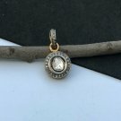 Pave Diamond Round Pendant 925 Silver Rosecut Diamond Minimalist Pendant Gift.