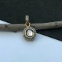 Pave Diamond Round Pendant 925 Silver Rosecut Diamond Minimalist Pendant Gift.