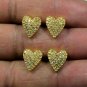 Pave Diamond Heart Stud Earring 925 Silver Diamond Birthday Gift Charm Earring.