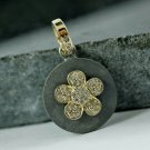 925 Sterling Silver Diamond Flower Pendant Matte Finish Round Floral Pendant. 925 Sterling Silver Diamond Flower Pendant Matte Finish Round Floral Pendant.