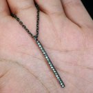 Diamond Bar Necklace 925 Silver Handmade Workwear Fashion Jewelry Gift. Diamond Bar Necklace 925 Silver Handmade Workwear Fashion Jewelry Gift.