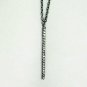 Diamond Bar Necklace 925 Silver Handmade Workwear Fashion Jewelry Gift.