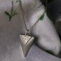 Pave Diamond Shark Tooth Necklace 925 Sterling Silver Triangle Diamond Necklace.