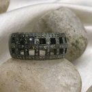 Checkered Design Pave Diamond Ring 925 Silver Diamond Unisex Ring Wedding Gift.