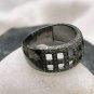 Checkered Design Pave Diamond Ring 925 Silver Diamond Unisex Ring Wedding Gift.