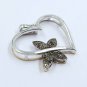 Pave Diamond Heart Charm Pendant 925 Silver Elegant Butterfly Pendant Jewelry.