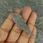 Wing Charm Pendant Pave Diamond 925 Silver Angel Wing Diamond Necklace For Gift.