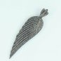 Wing Charm Pendant Pave Diamond 925 Silver Angel Wing Diamond Necklace For Gift.