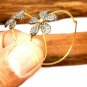Pave Diamond Flower Hoop Earring 925 Silver Handmade Diamond Fine Jewelry NJ45