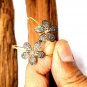 Pave Diamond Flower Hoop Earring 925 Silver Handmade Diamond Fine Jewelry NJ45