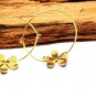 Pave Diamond Flower Hoop Earring 925 Silver Handmade Diamond Fine Jewelry NJ45