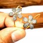 Pave Diamond Flower Hoop Earring 925 Silver Handmade Diamond Fine Jewelry NJ45