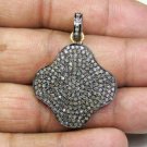 Pave Diamond Clover Pendant Charm 925 Silver Diamond Four Leaf Clover Pendant. Pave Diamond Clover Pendant Charm 925 Silver Diamond Four Leaf Clover Pendant.