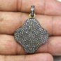 Pave Diamond Clover Pendant Charm 925 Silver Diamond Four Leaf Clover Pendant.