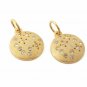 Pave Diamond Circle Charm Pendant 925 Sterling Silver Additional Finding Supply.