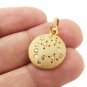 Pave Diamond Circle Charm Pendant 925 Sterling Silver Additional Finding Supply.