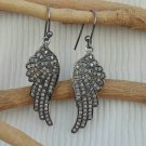 Natural Diamond Wing Charm Earring 925 Silver Diamond Wing Earring Birthday Gift Natural Diamond Wing Charm Earring 925 Silver Diamond Wing Earring Birthday Gift