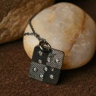 Natural Diamond Square Dual Tone Necklace 925 Sterling Silver Diamond Pendant. Natural Diamond Square Dual Tone Necklace 925 Sterling Silver Diamond Pendant.