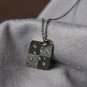 Natural Diamond Square Dual Tone Necklace 925 Sterling Silver Diamond Pendant.