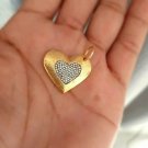 Natural Diamond Heart Charm Pendant 925 Sterling Silver Golden Heart Pendant. Natural Diamond Heart Charm Pendant 925 Sterling Silver Golden Heart Pendant.
