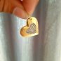 Natural Diamond Heart Charm Pendant 925 Sterling Silver Golden Heart Pendant.
