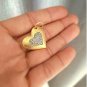 Natural Diamond Heart Charm Pendant 925 Sterling Silver Golden Heart Pendant.