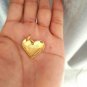 Natural Diamond Heart Charm Pendant 925 Sterling Silver Golden Heart Pendant.