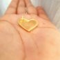 Natural Diamond Heart Charm Pendant 925 Sterling Silver Golden Heart Pendant.